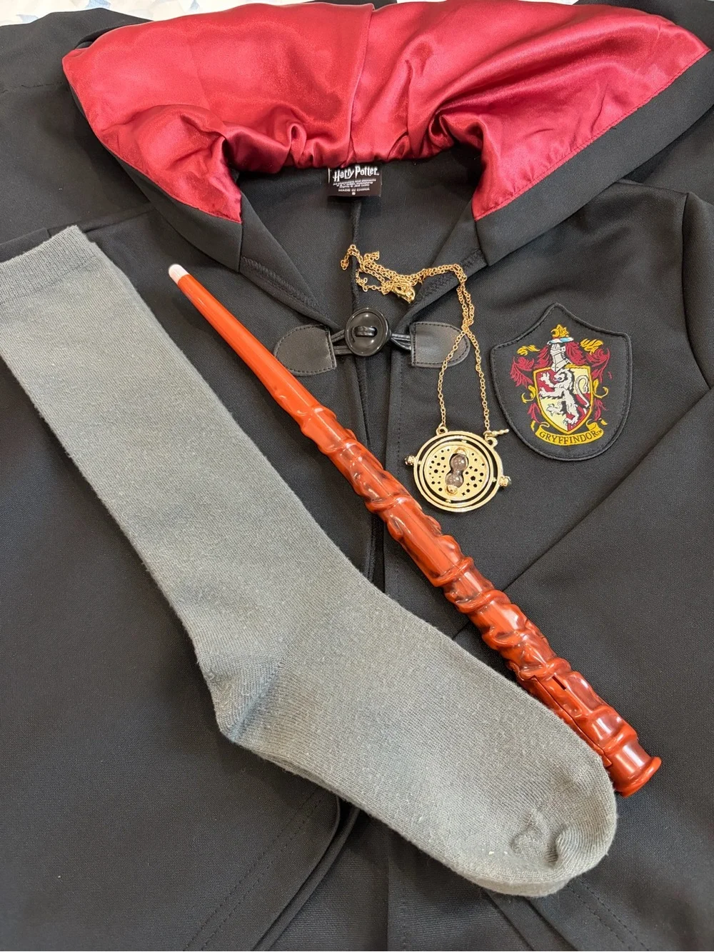 Harry Potter Black Kids Long Wizard Robe Jacket with Crest
